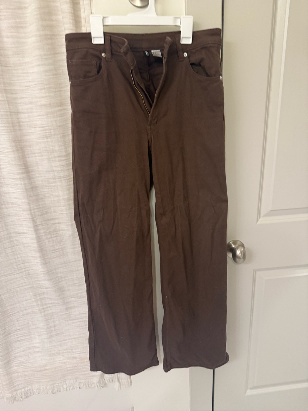 Brown Straight-Leg Pants